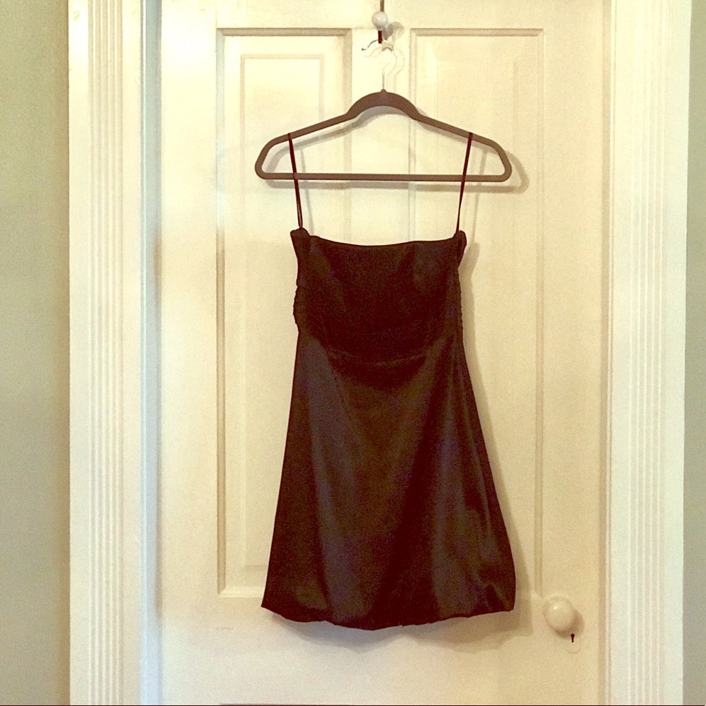 Strapless Little black dress.